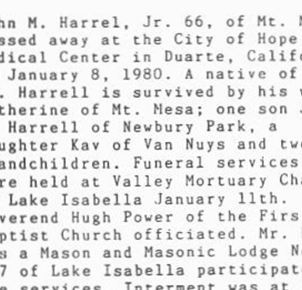 John Mangram Harrell, Jr on Sysoon
