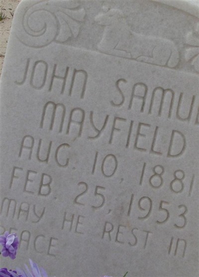John Samuel Mayfield on Sysoon