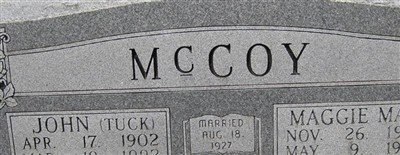 John (Tuck) McCoy on Sysoon