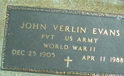 John Verlin "Spud" Evans on Sysoon