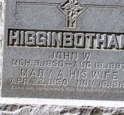 JOHN W HIGGINBOTHAM on Sysoon