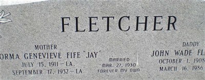 John Wade Fletcher on Sysoon