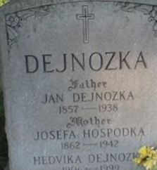 Josefa Hospodka Dejnozka on Sysoon