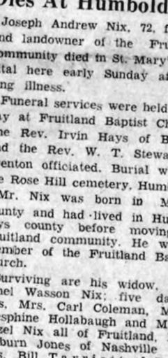 Joseph A. Nix on Sysoon