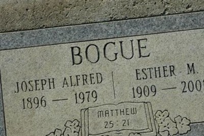 Joseph Alfred Bogue on Sysoon