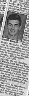 Joseph Calder "Joey" Bond, II on Sysoon