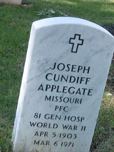 Joseph Cundiff Applegate on Sysoon