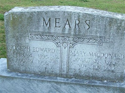 Joseph Edward Mears on Sysoon