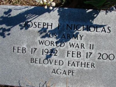 Joseph F Nicholas, Find a grave on Sysoon Joseph F Nicholas on Sysoon