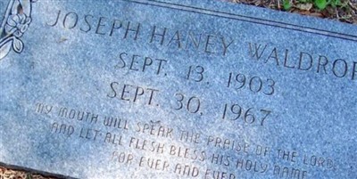 Joseph Haney Waldrop on Sysoon