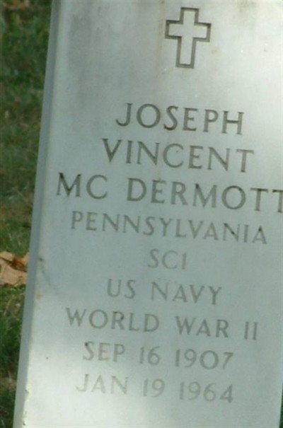 Joseph Vincent Mc Dermott on Sysoon