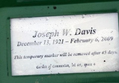 Joseph W Davis on Sysoon