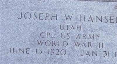 Joseph Wendell Hansen on Sysoon