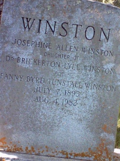 Josephine Allen Winston on Sysoon