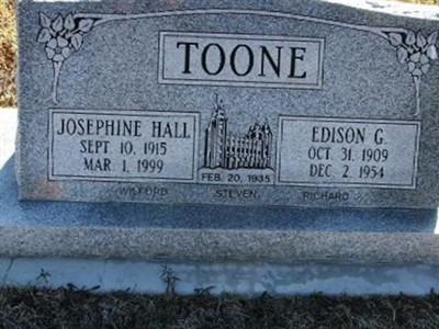 Josephine Carlson Hall Toone on Sysoon