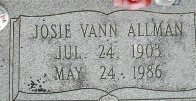 Josie Vann Allman on Sysoon