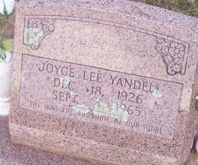 Joyce Lee Robinson Yandell on Sysoon