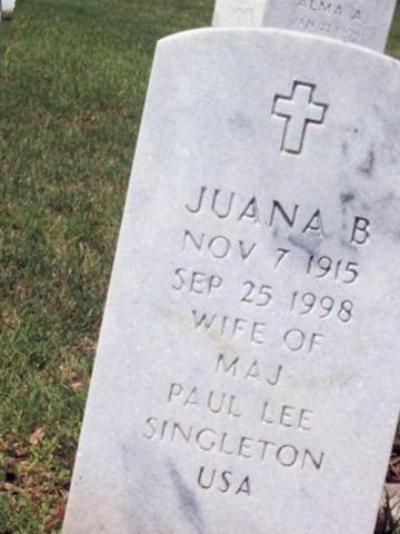 Juana B Singleton on Sysoon