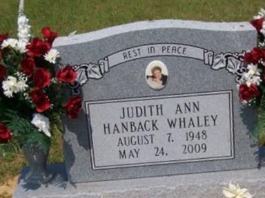 Judith Ann Hanback Whaley on Sysoon