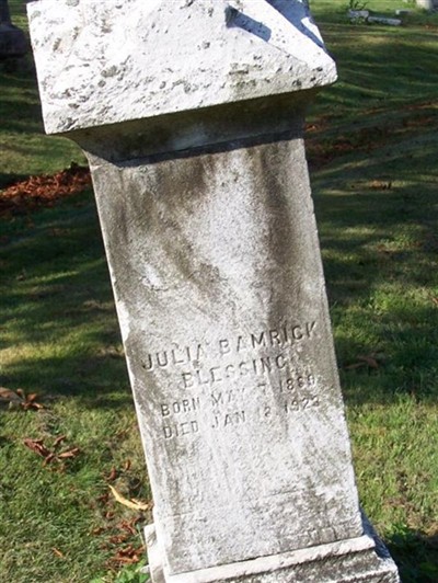 Julia Bamrick Blessing on Sysoon