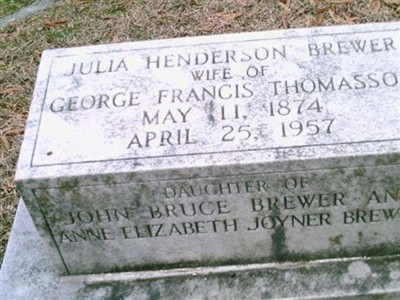 Julia Henderson Brewer Thomasson on Sysoon