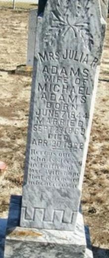 Julia R. Adams on Sysoon