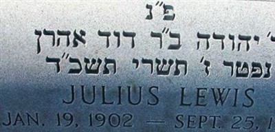 Julius Lewis on Sysoon