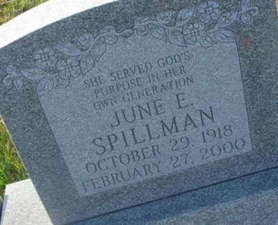 June E. Stevens Spillman on Sysoon