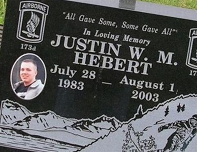 Pvt Justin William Michael Hebert on Sysoon