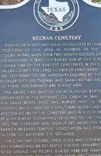 Keenan Cemetery on Sysoon