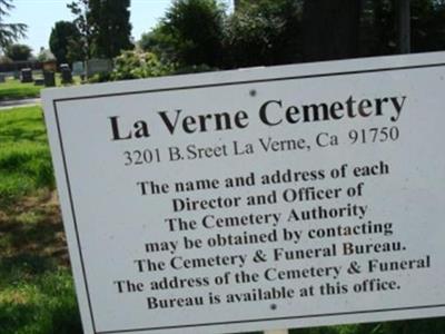 La Verne Cemetery on Sysoon