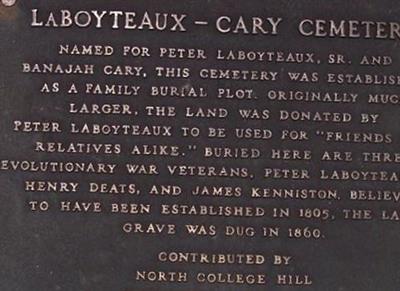 Laboiteaux-Cary Cemetery on Sysoon