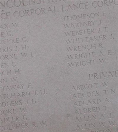 Lance Corporal Alfred E Wright on Sysoon
