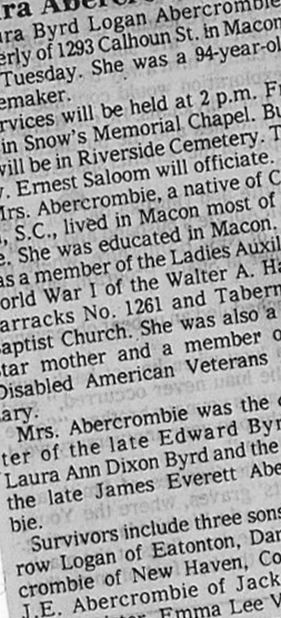 Laura Byrd Logan Abercrombie on Sysoon