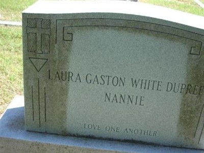 Laura Gaston "Nannie" White Dupree on Sysoon