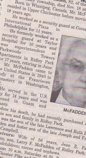 Lawrence A McFadden on Sysoon