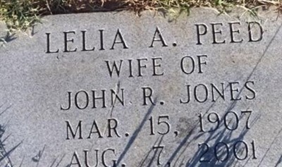 Lelia A. Peed Jones on Sysoon