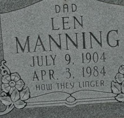 Lenzo "Len" Manning on Sysoon