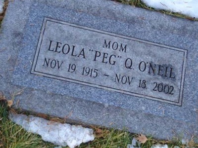Leola Q "Peg" O'Neil on Sysoon