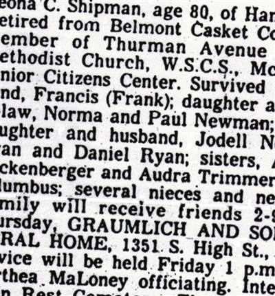 Leona C. Brookins Shipman on Sysoon