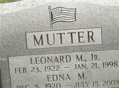Leonard M. Mutter, Jr on Sysoon