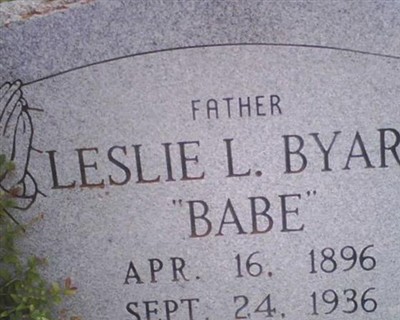 Leslie Leonard "Babe" Byars on Sysoon