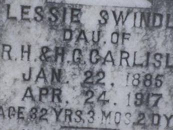 Lessie Carlisle Swindle on Sysoon