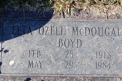 Leta Ozelle McDougald Boyd on Sysoon