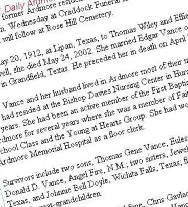 Leta Vance on Sysoon
