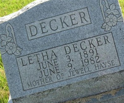 Letha Decker on Sysoon