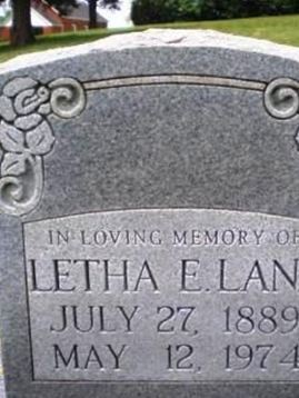 Letha E Lane on Sysoon