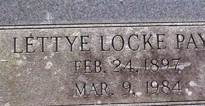 Lettye Locke Payne on Sysoon