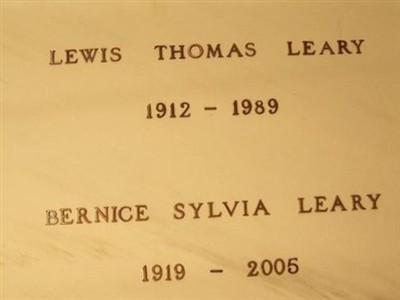 Lewis Thomas Leary on Sysoon
