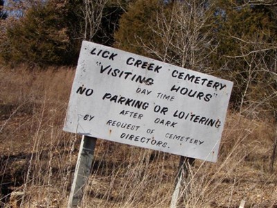 Lick Creek Cemetery on Sysoon